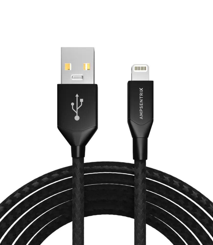 3' USB Type A to Lightning Cable (MFI Certified) AmpSentrix